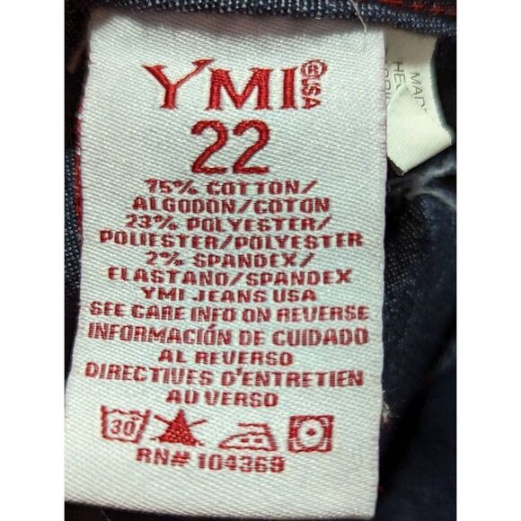 YMI Women's Blue Leopard Print Mid-Rise Denim Legging Jeans Size 22 - Picture 4 of 6